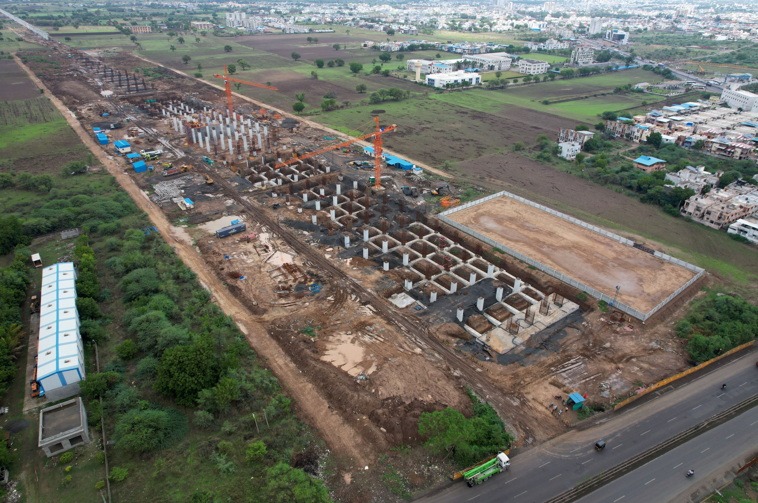 Work in Progress at Anand Bullet Train Station, Kheda District, August 2023